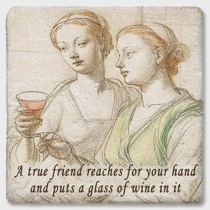 A True Friend Reaches For Your Hand Ceramic Coaster