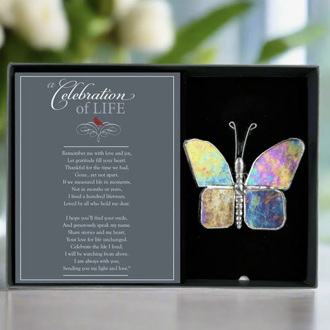 Celebration of Life Gift :Sympathy Glass Butterfly