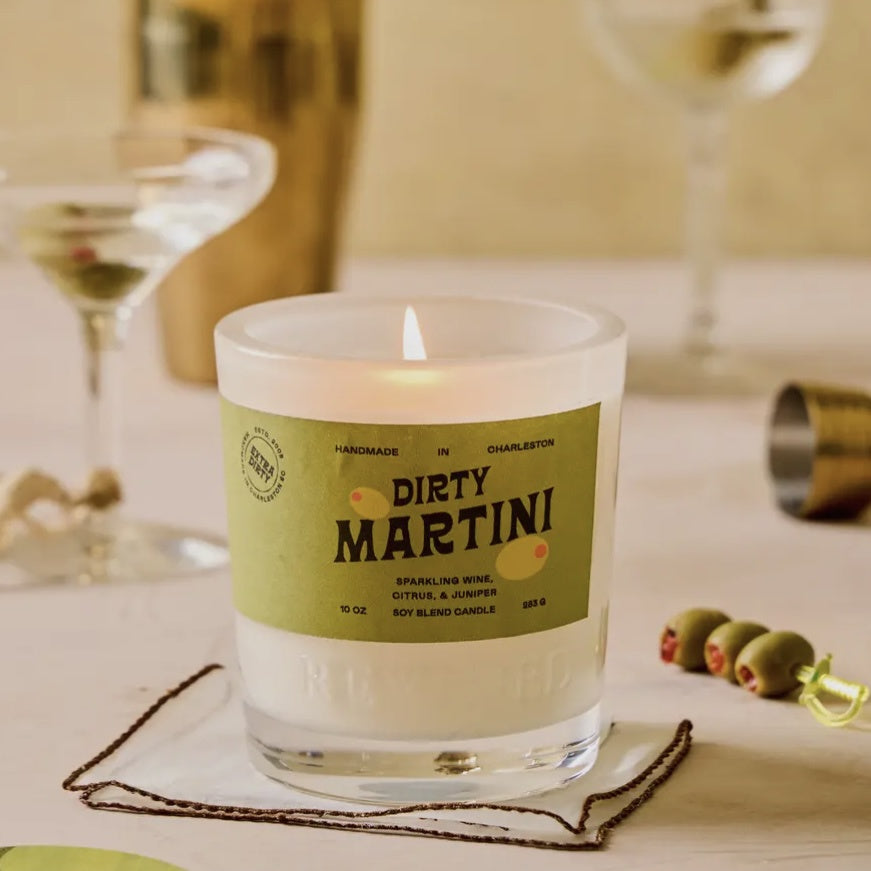 Dirty Martini Rewined Candle