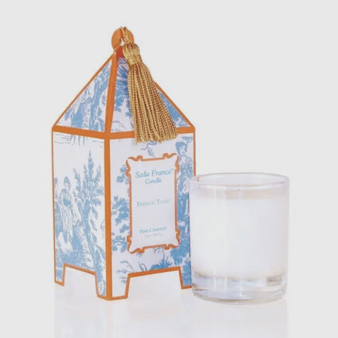 French Tulip Toile Mini Pagoda Candle