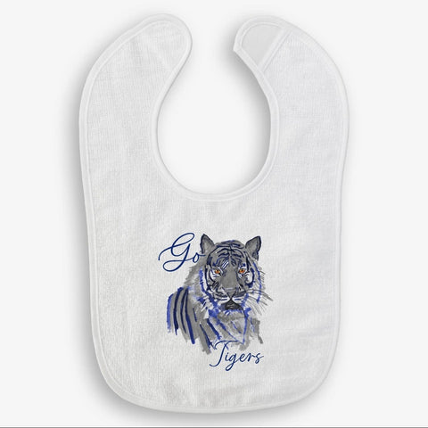 Go Tigers Blue Grey Baby Bib