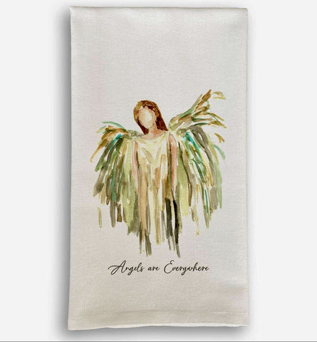 Gold Celestial Angel with Angels Quote Tea Towel
