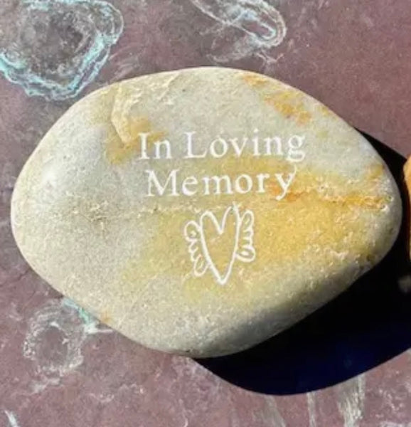 In Loving Memory Stones Heart Wing