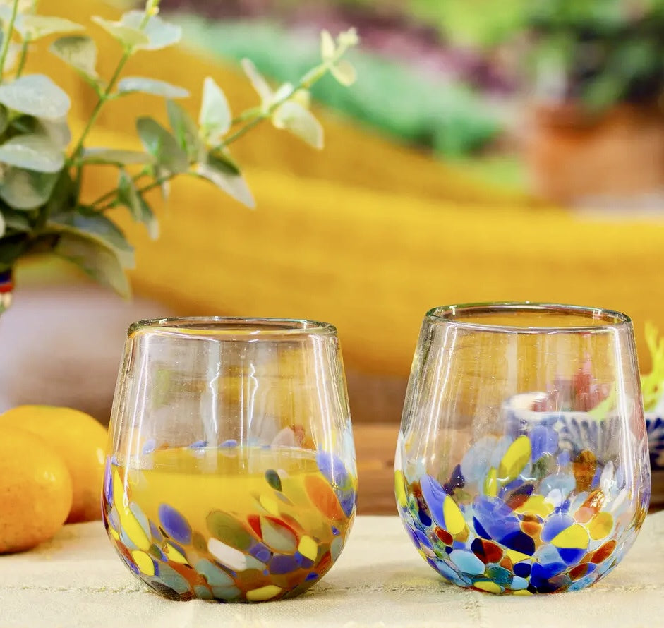 Confetti Stemless Wine Glasses