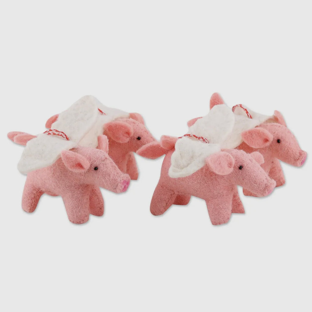 Felt Ornament Flying Pig