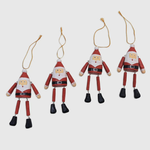 Wood Ornament Dancing Santa