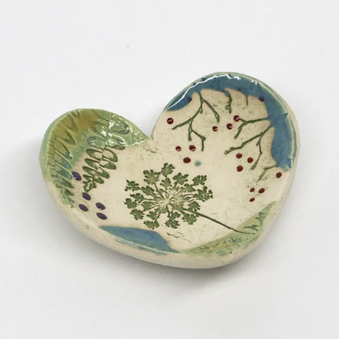 Pressed Flowers Heart Bowl