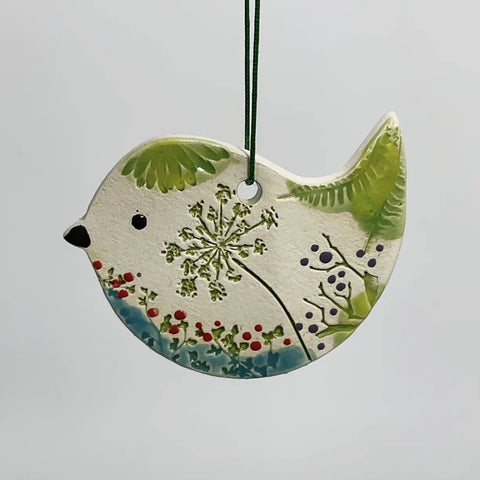 Pressed Flowers Bird Decor