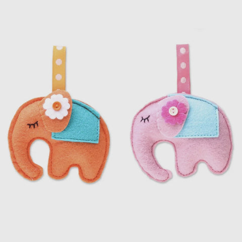 Felt Ornaments - Napping Elephants