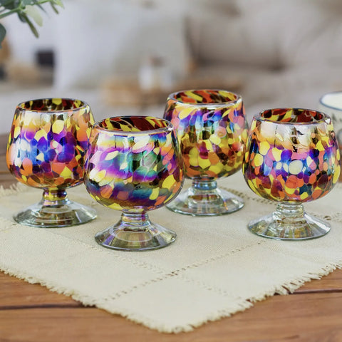 Confetti Handblown Snifter Glasses