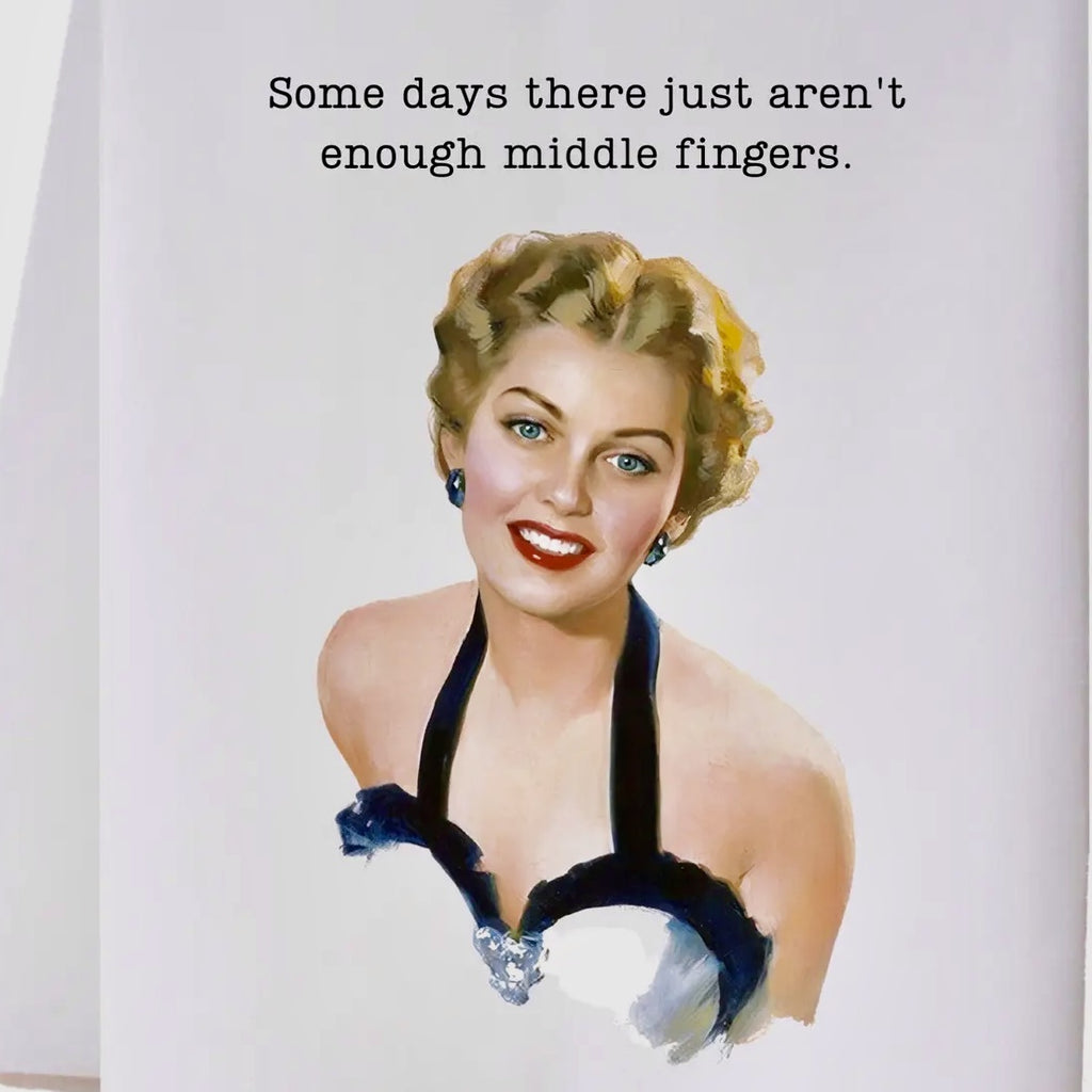 Middle Finger flour sack towel