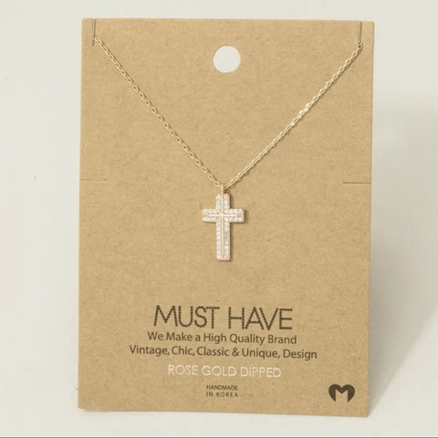 Pave Rhinestone Cross