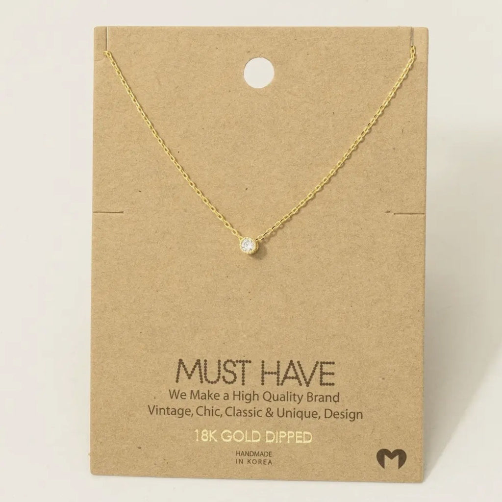 Gold dipped CZ Pendant Necklace