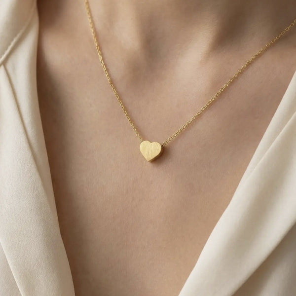 Dainty heart pendant, necklace, gold, or silver