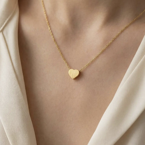 Dainty heart pendant, necklace, gold, or silver