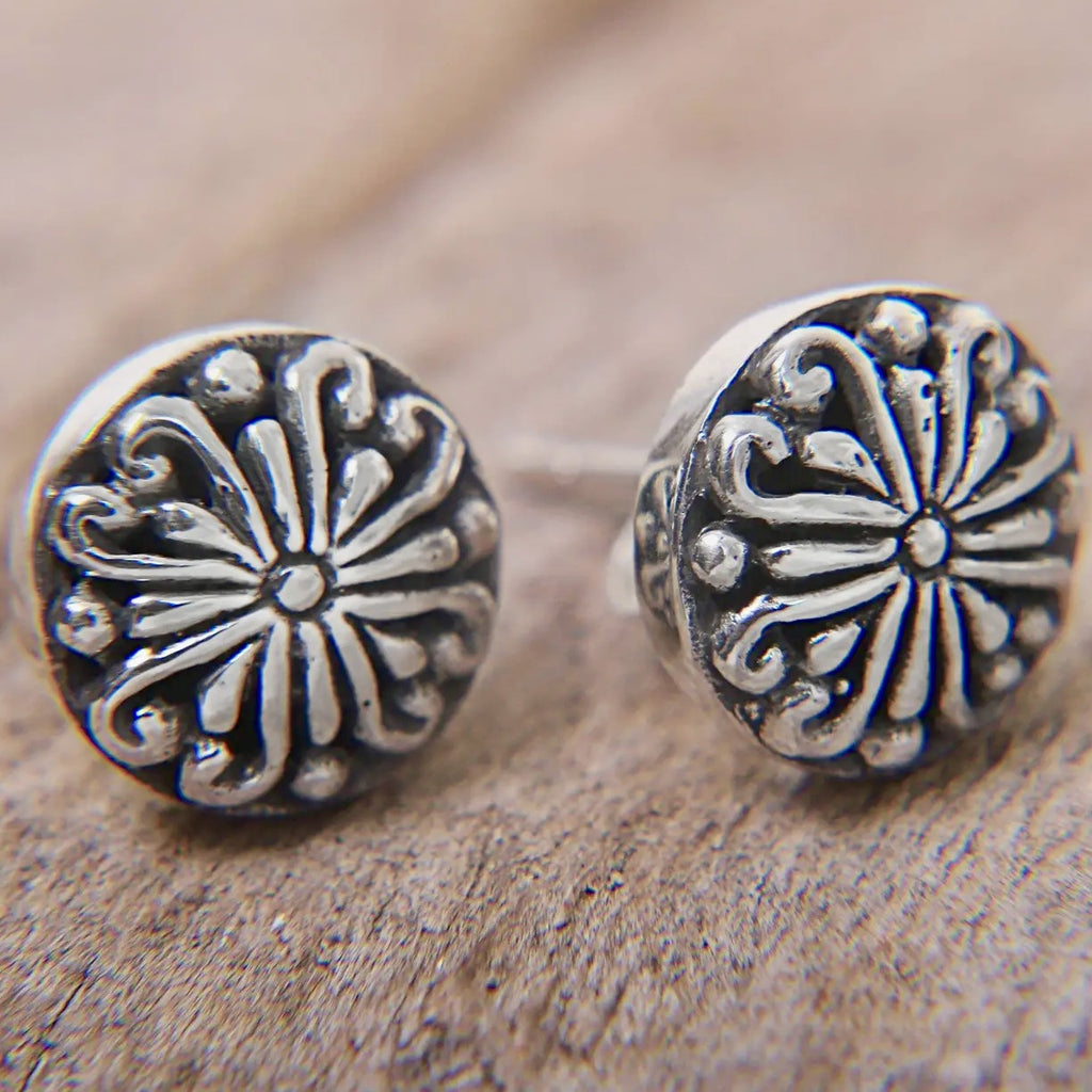 Bali Whirpool Sterling Silver Post Earrings