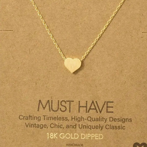 Dainty heart pendant, necklace, gold, or silver