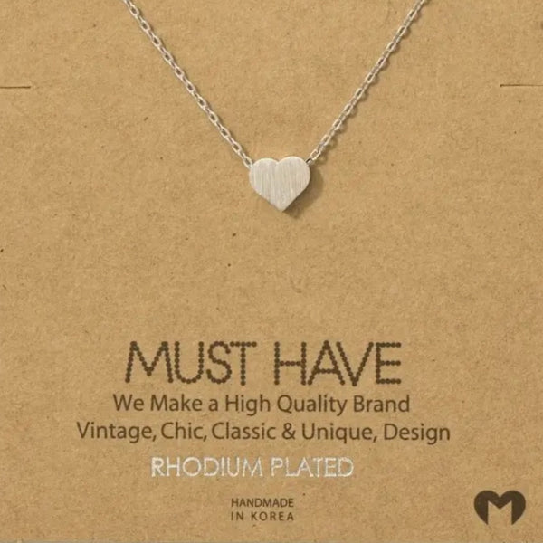 Dainty heart pendant, necklace, gold, or silver