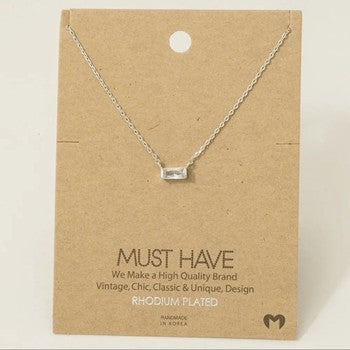 Mini Stud Rhinestone Pendant Necklace