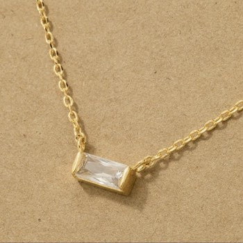 Mini Stud Rhinestone Pendant Necklace