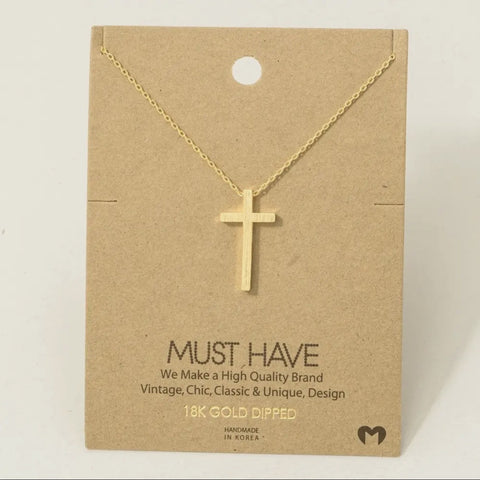 Beautiful brushed cross on dainty chain