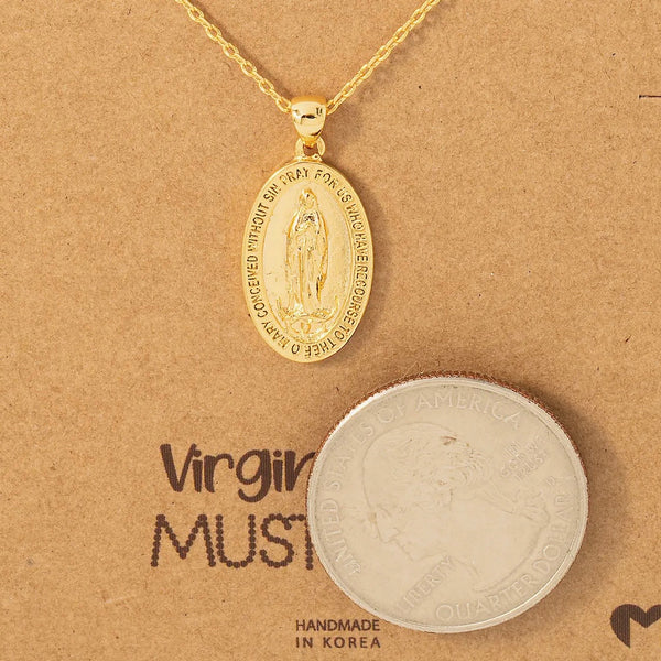 Virgin Mary Medallion Necklace
