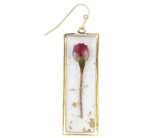 Sweet Pink Dried Flower Earrings