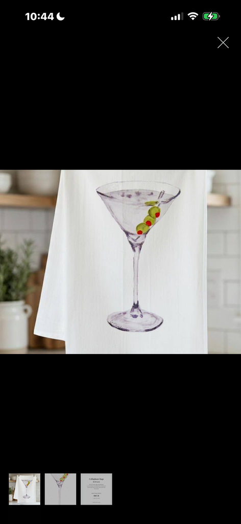 Martini tea towel