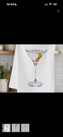 Martini tea towel