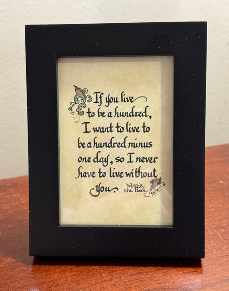 "If You Live to be a Hundred.."