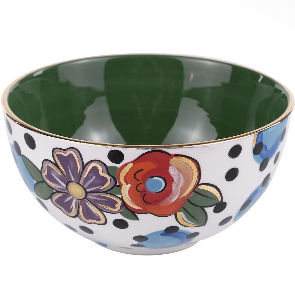 Polka Dot Flower Serving Bowl