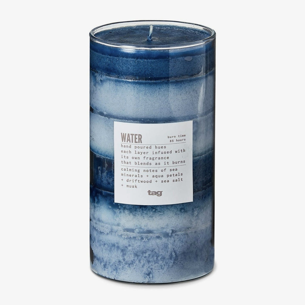 Fusion Water Multi Layer Blue Candle Lg