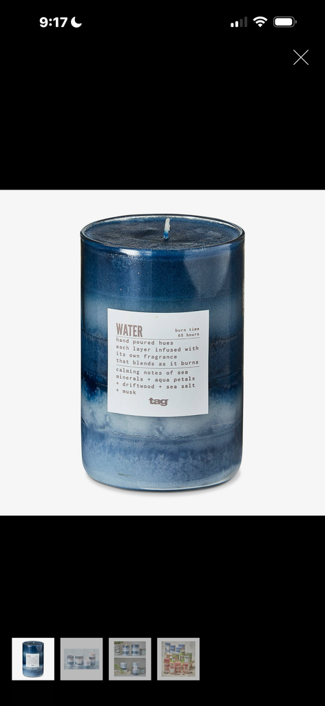 Fusion Water Blue Multi Layer Candle Med