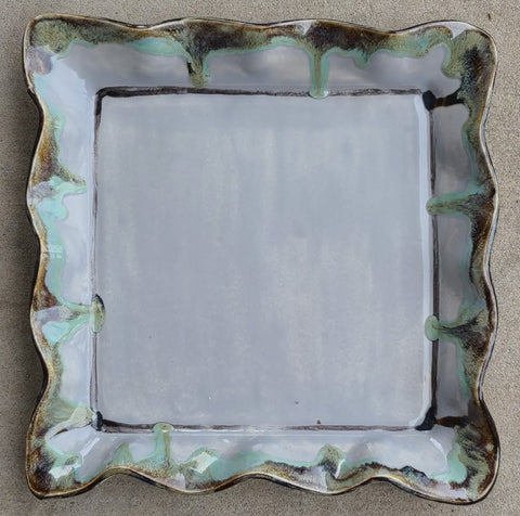 Square Platter Plain Scalloped Edges 11 "