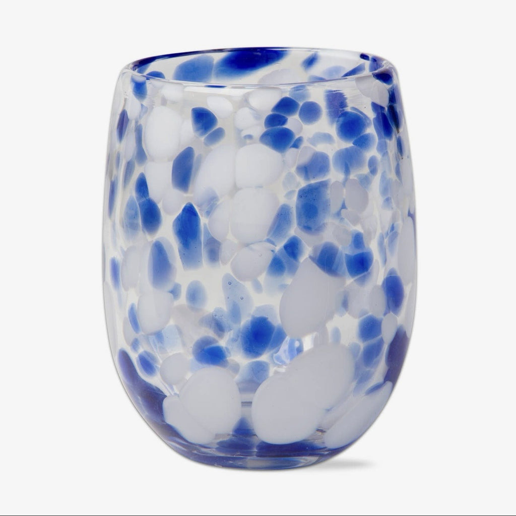 Confetti stemless, wine, glass blue