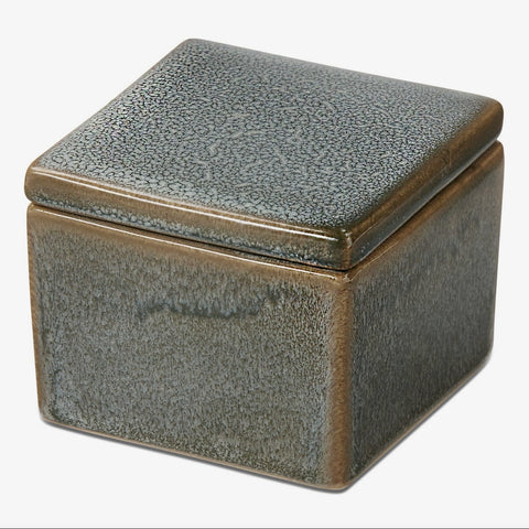 Decorative stoneware keepsake box blue