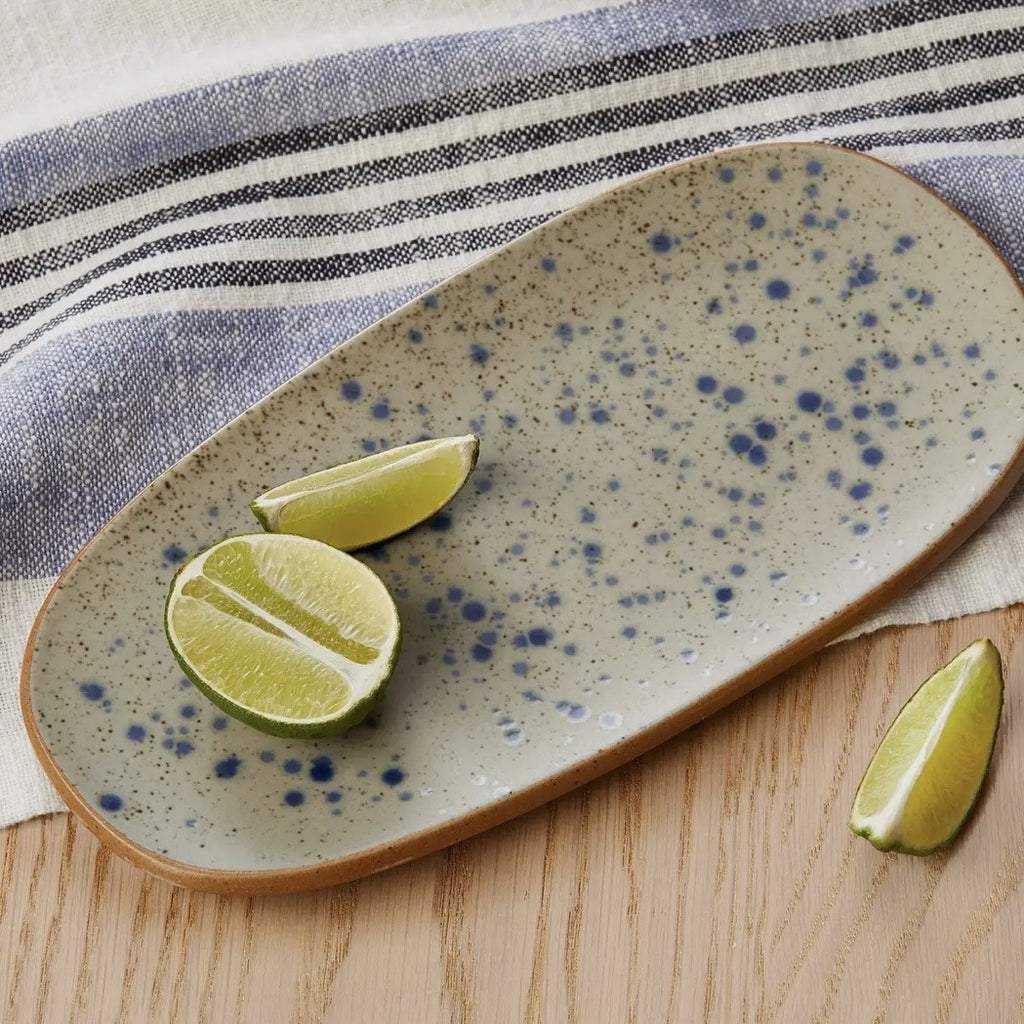 Hudson speckle platter blue multi porcelain