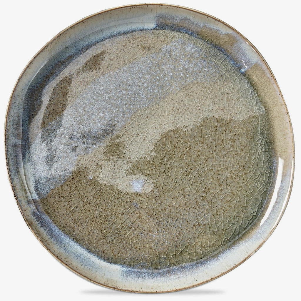 Montauk Round Serving Plate Blue Porcelain