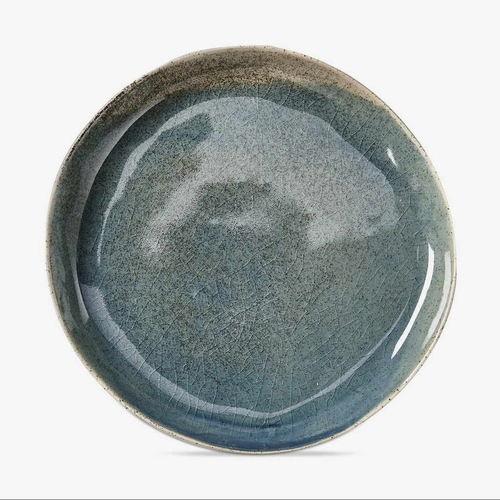 Montauk blue porcelain serving plate