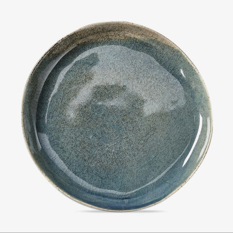 Montauk blue porcelain serving plate