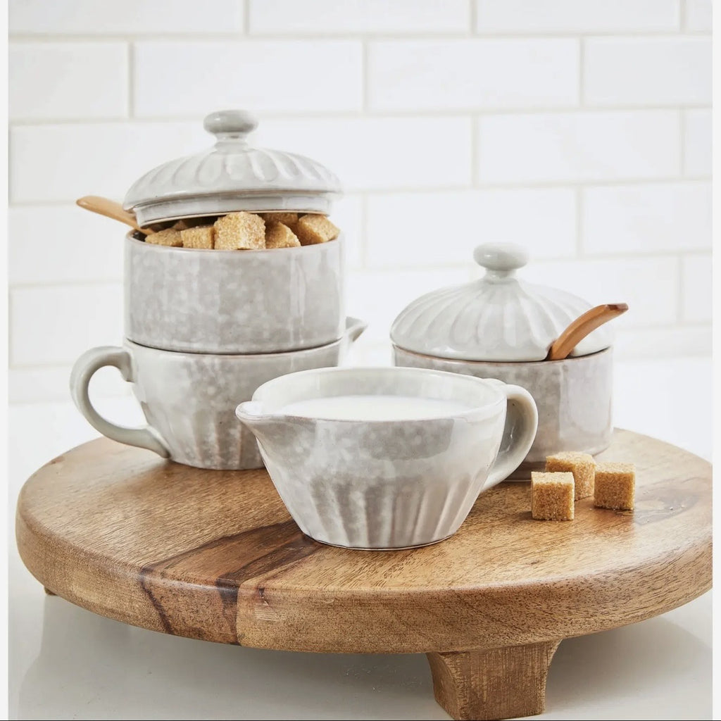 Stinson Cream + Sugar Set Light Gray Stoneware