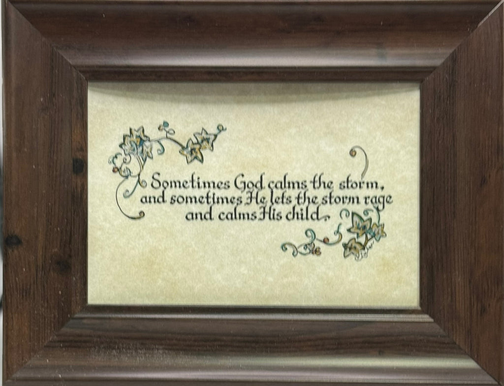 "Sometimes God Calms the Storm..."