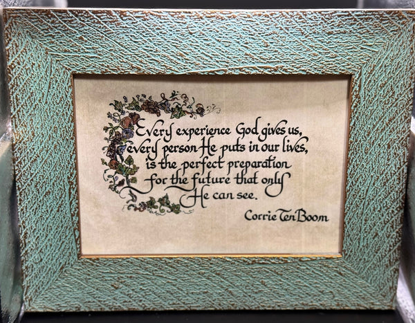 Every Experience God gives us Framed Calligraphy Quote