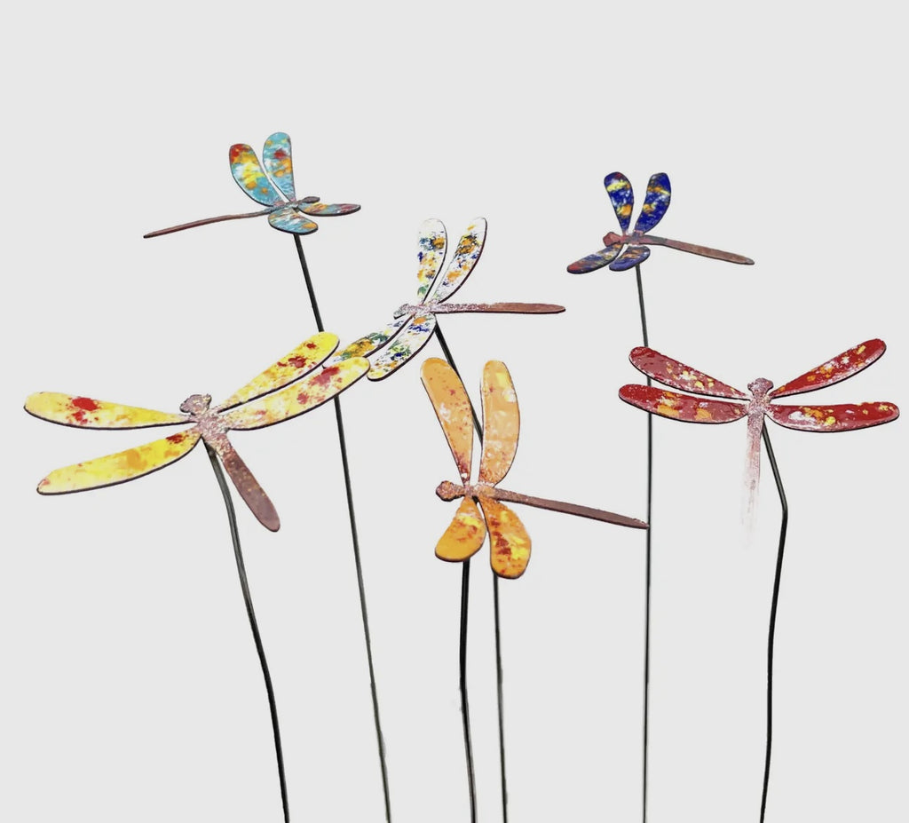 Small Enamel Painted Dragonflies