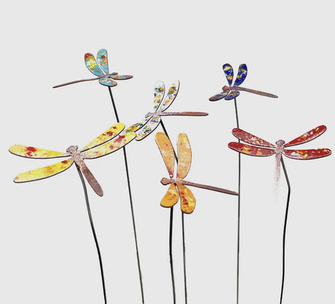 Small Enamel Painted Dragonflies