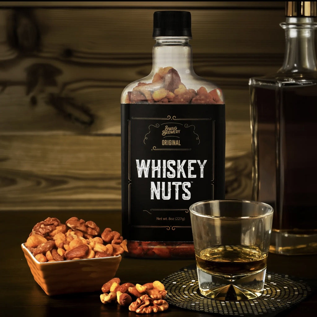 Whiskey Nuts in decorative bottle