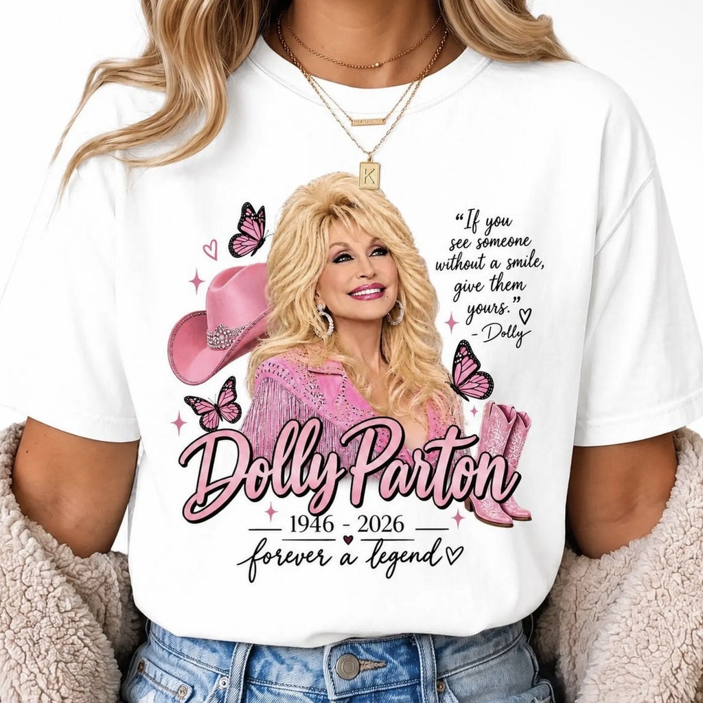 Dolly Parton memorial t shirt white