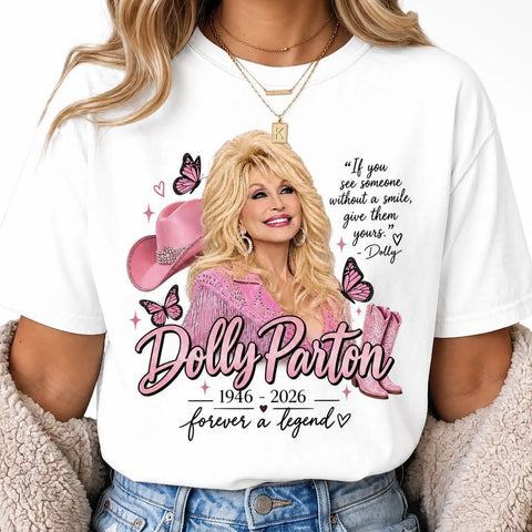 Dolly Parton memorial tee white
