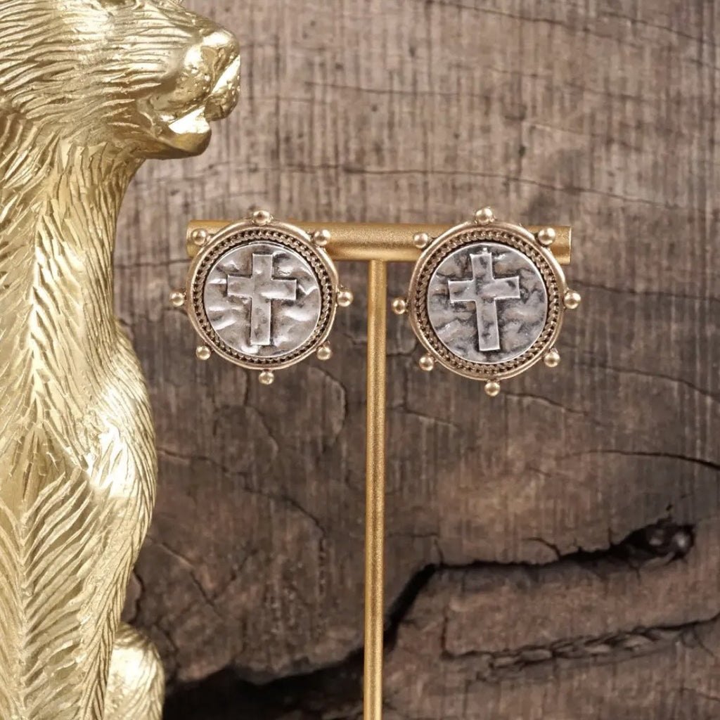 Medallion coin earrings