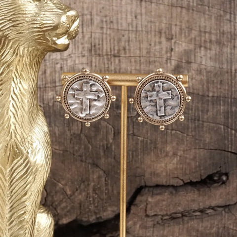 Medallion coin earrings